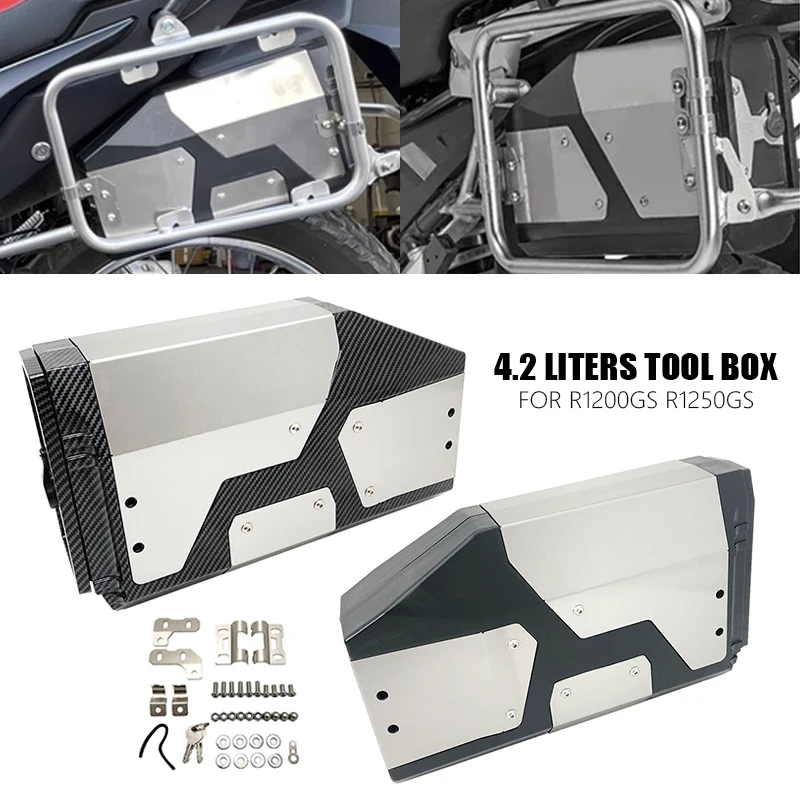 

For BMW R1200GS 4.2 Liters Tool Box R1250GS LC ADV R1200 GS R1250 GS Adventure GSA 2013-2023 Carbon Look Decorative Box Toolbox