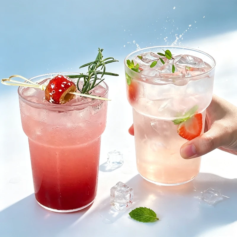 1Pc Simple High Borosilicate Glass Cup Heat‑Resistant for Iced Americano Latte Coffee Juice Cold Drink Water Mug