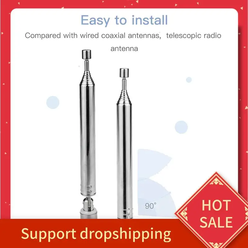 

B44C FM Radio Antenna Replacement Telescopic Screw F Type Male Plug Connector Adapter For AV Stereo Receiver Home Amplifier