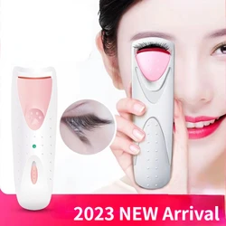 New Electric Heated Eyelash Curler with Eyelash Card Makeup Eye Lashes Curler Tools Longlasting Eye Lash Perm Eyelashes Clip 1pc