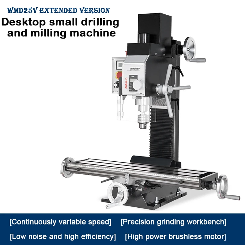 1100W Small Drilling and Milling Machine Stepless Speed Control Milling Machine R8 Spindle Table Drilling and Tapping Machine