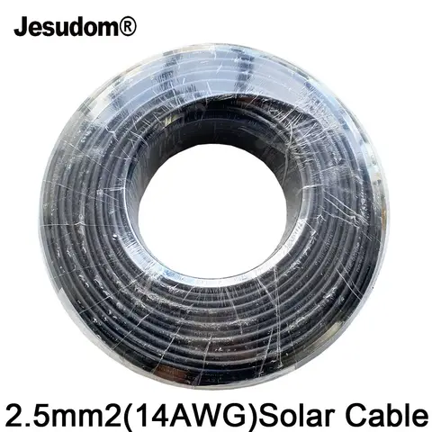 100 Meters/Roll 2.5mm² (14AWG) Solar Cable Red or Black PV Cable Wire Copper Conductor CE TUV Certification