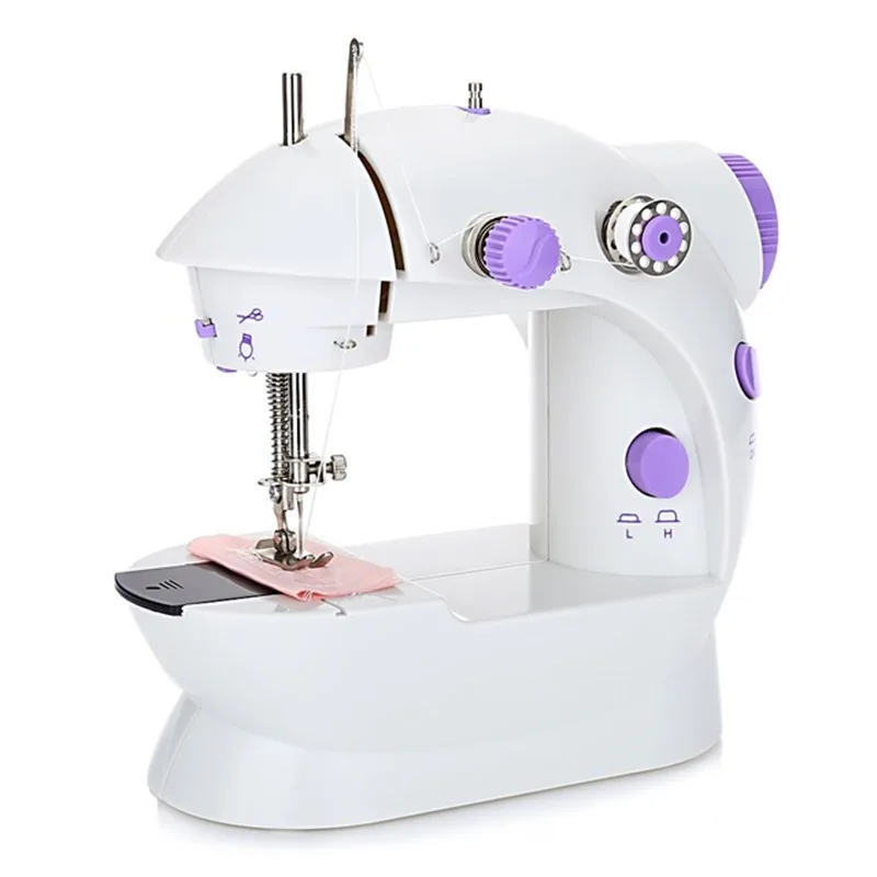 

Portable Mini Household Sewing Machine Small Hand-held Electric Sewing Machine Double Speed Adjustable Night Light Sewing Needle