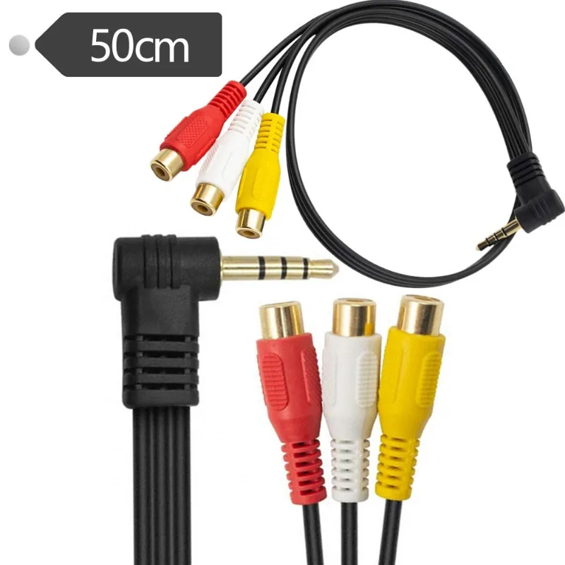 3.5Mm Male/3rca Female 4 Sections 4 Levels 3.5mm One Point Three AV Lotus RCA Adapter Cable Audio and Video Cable
