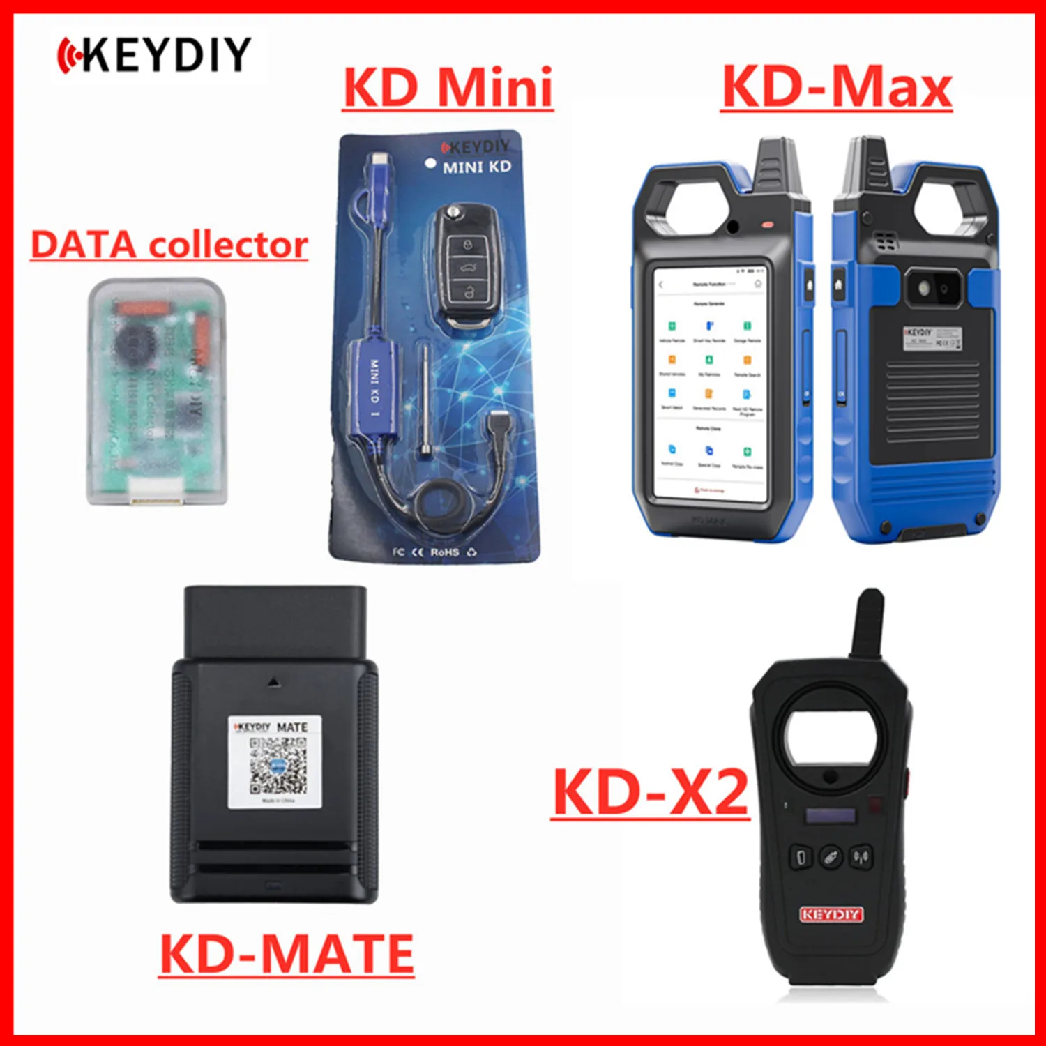 KEYDIY Key Tools KD-MATE/KD-X2/Mini Cable/Data Collector/KD-Max Unlock Remote Generator Copy Chip Update Online