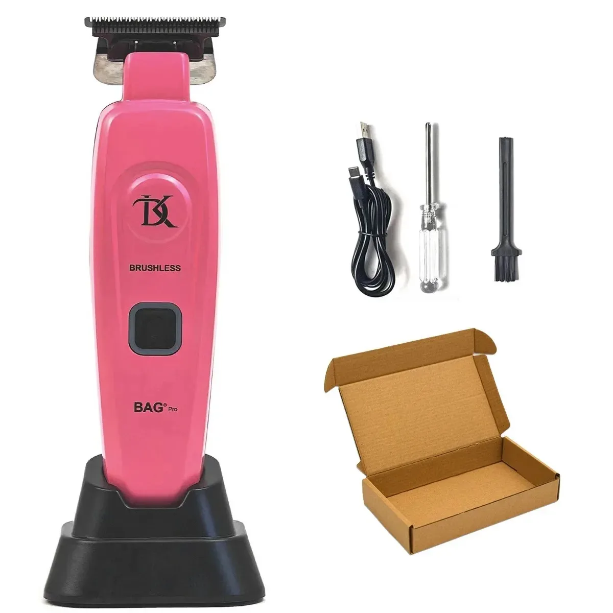 Metaal borstelloze motor 7200RPM DK Bag professionele elektrische tondeuse haartrimmer DLC fade blade kapperszaak tondeuse met basis