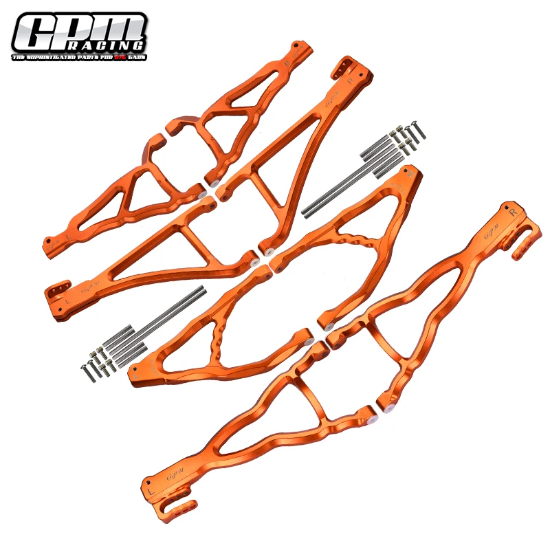 Brazo de suspensión superior e inferior delantero + trasero de aluminio GPM (para E-REVO 560871, REVO, SUMMIT)