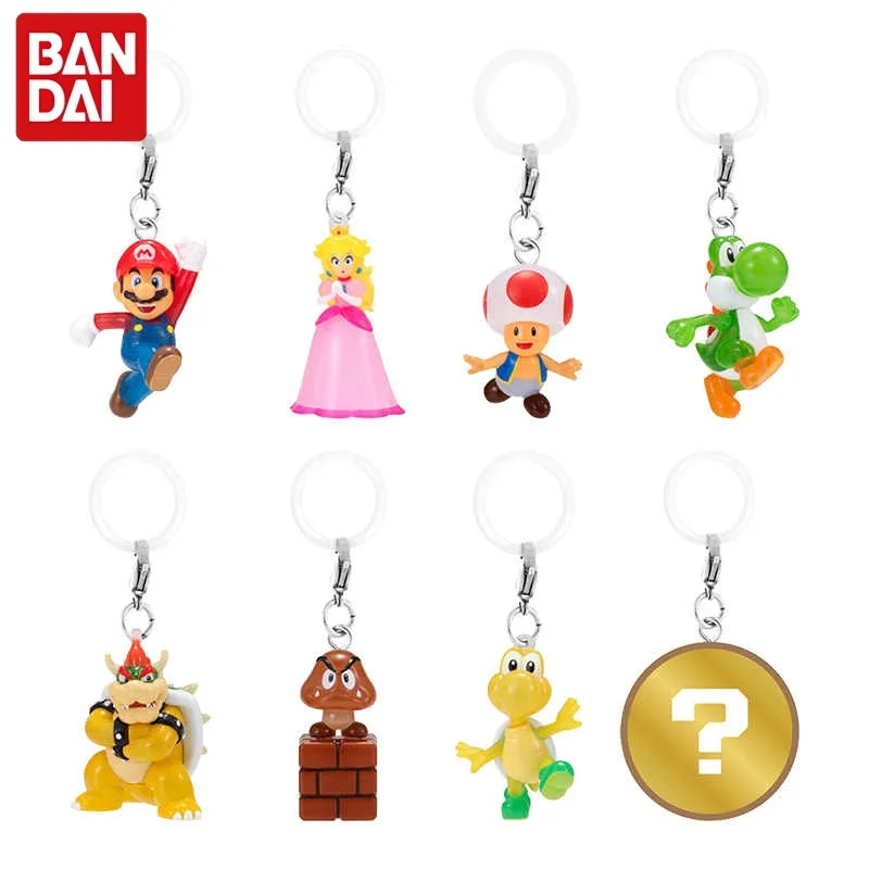 

Bandai Super Mario Gashapon Charms Vol 2 Princess Peach Yoshi Bowser Toad Bag Pendant Keychain Anime Figure Decor For Fans