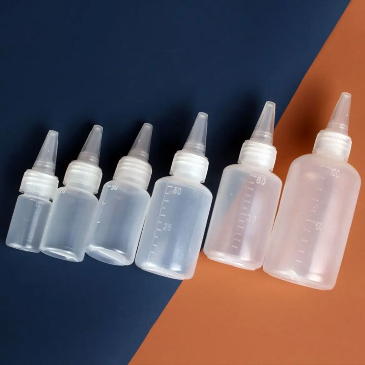 10PCS 10ml/20ml/30ml/50ml/60ml/100ml Plastic Squeeze Bottles Empty Dropper bottles with Scale for Solvents Ink Liquid Container