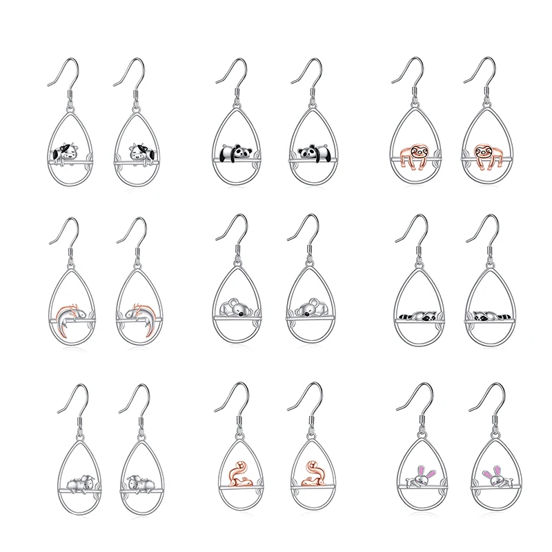 Women's Animal Drop Earrings 9 Styles 925 Sterling Silver Cute Dangle Jewelry Gift for Her