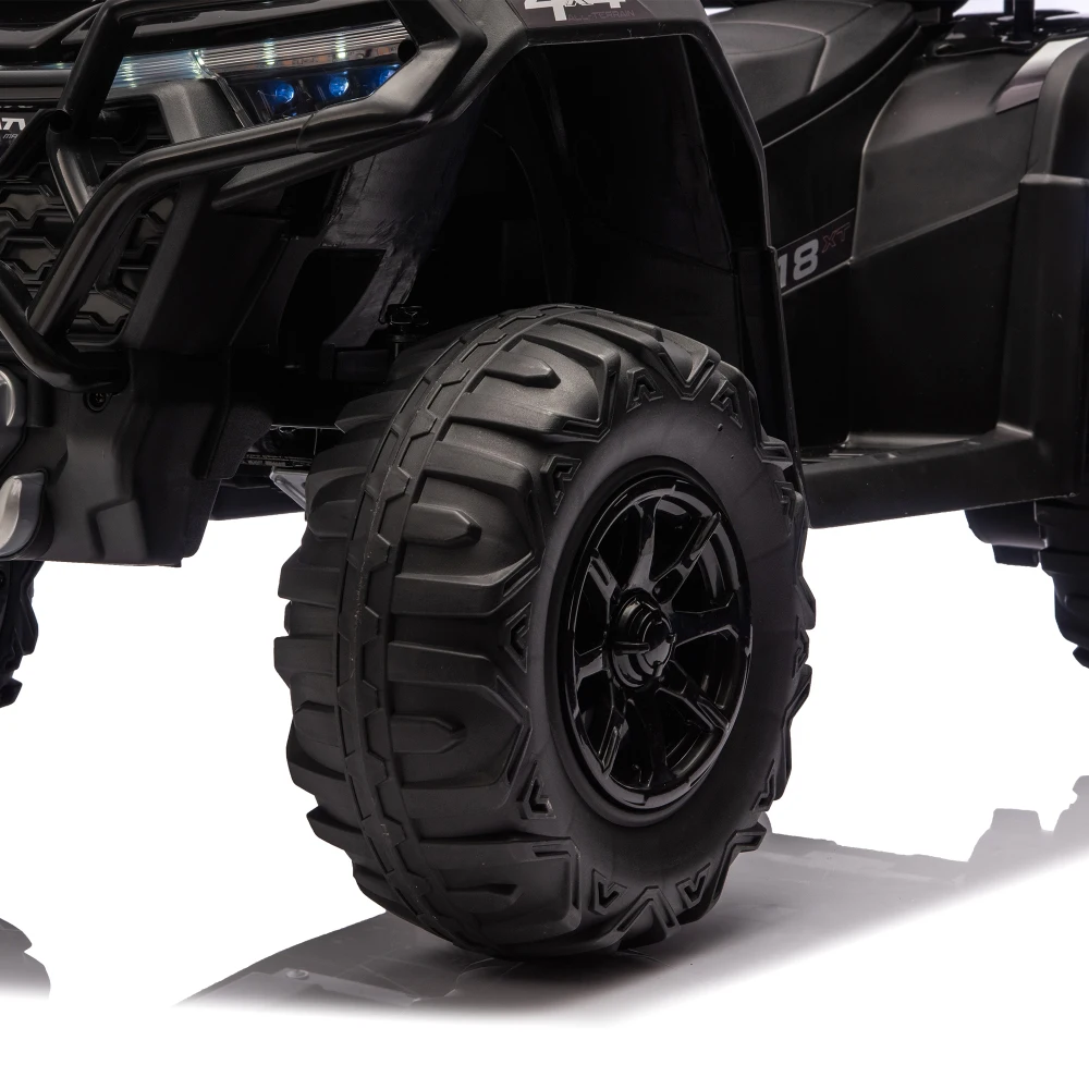 24V 160W キッズ電動乗用ATV – リアルなオフロードデザイン、オン/オフライトスイッチ、音量調節、Bluetooth、USBポート、音楽