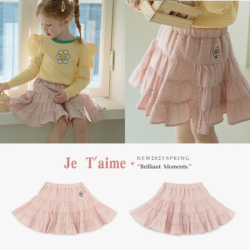 

Jenny&Dave Spot 23 Spring New Product Girls' Nordic Edition Foreigner Princess Skirt, Cute Children's Flower Embroidery 100 Plea