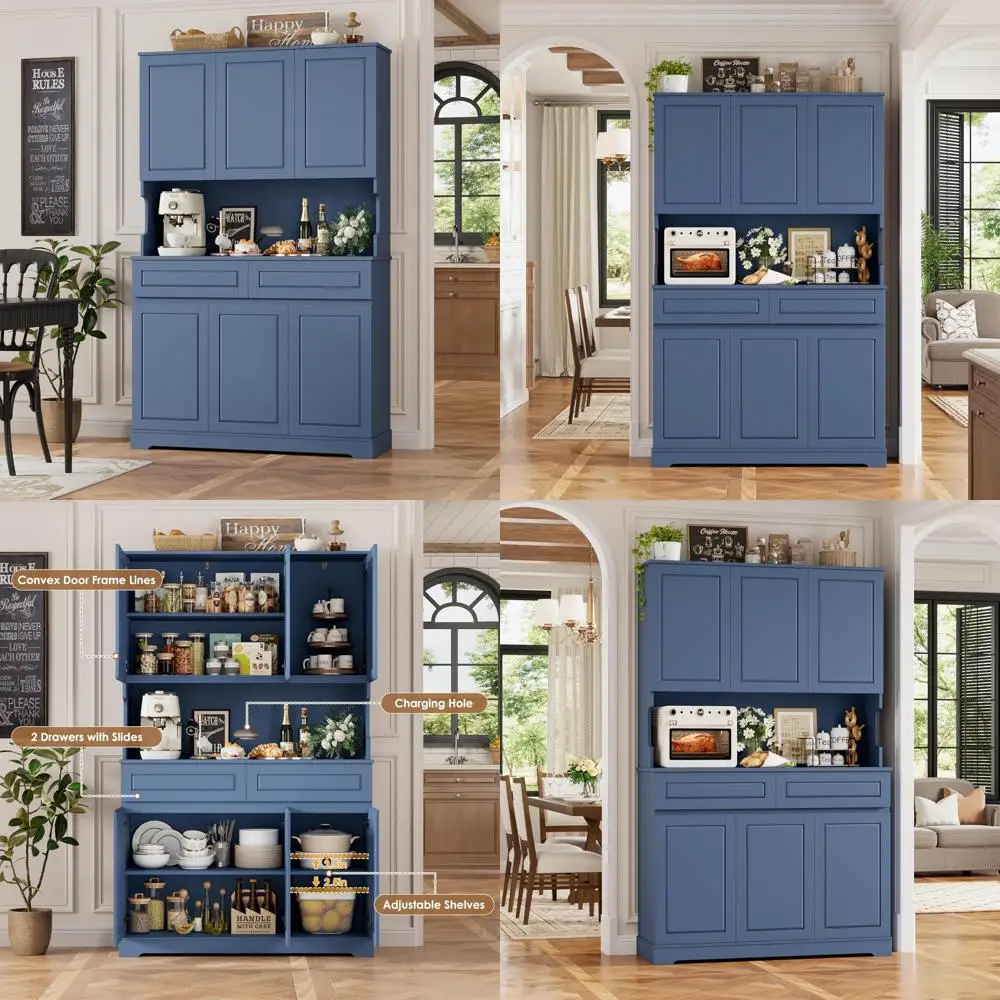 74" Pantry Cabinet,…