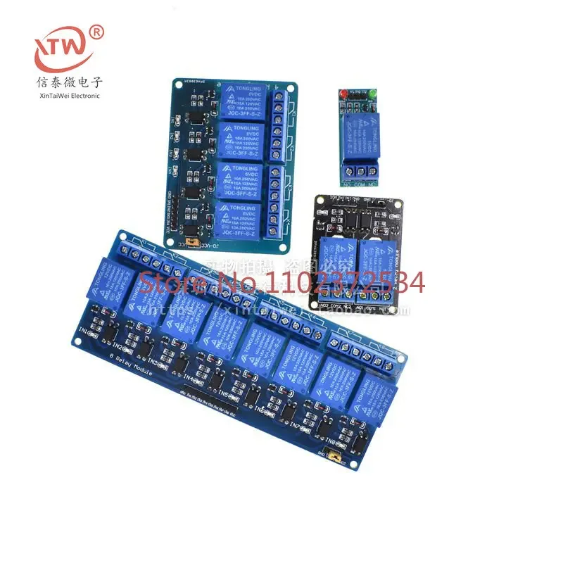 50 pieces 1 2 4 6 8-way 5V12V24V relay module with optocoupler isolation low-level trigger development board