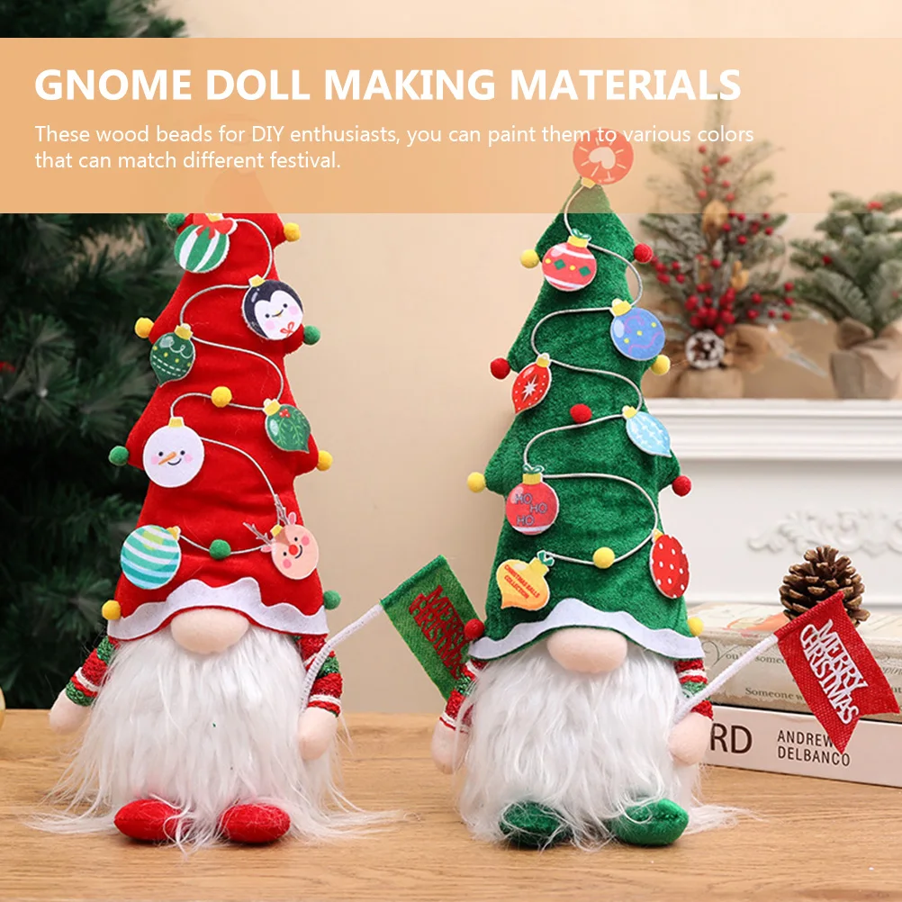 

Гном нос и борода DIY деревянные бусины лохматые рождественские принадлежности ручной работы