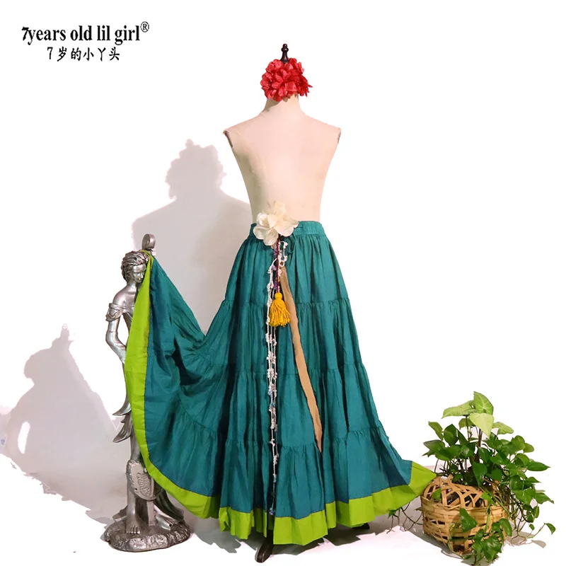 Tribal Bauchtanz Röcke ATS Performance Baumwolle Flamenco Kleidung Lange Full Circel Gypsy CWW20