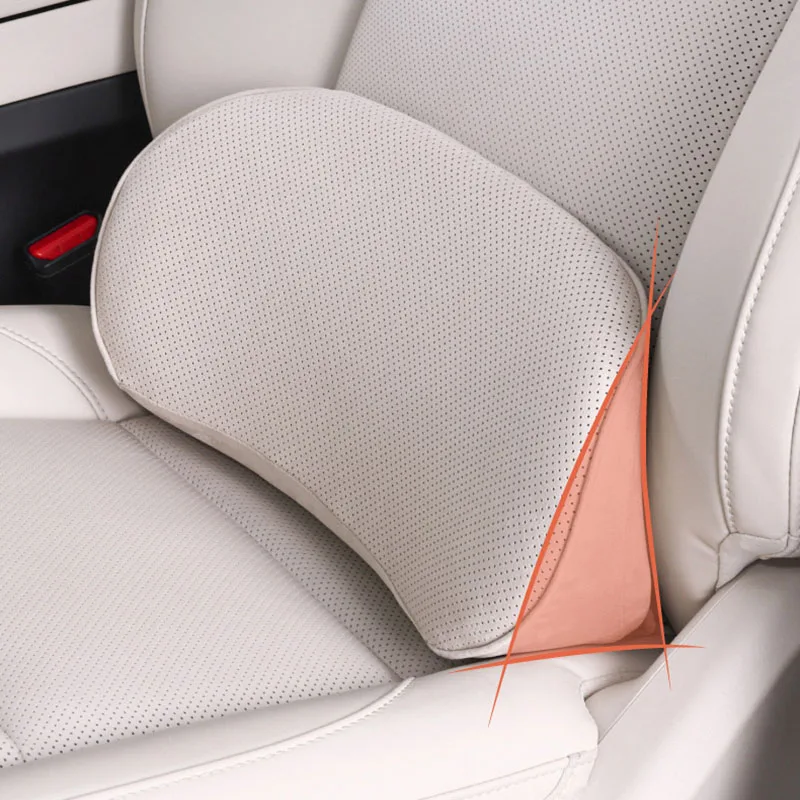 Nordic Solid Color Car Waist Cushion Thin Memory Foam Back Cushion for Lumbar Support Simple Sedentary Artifact for Office