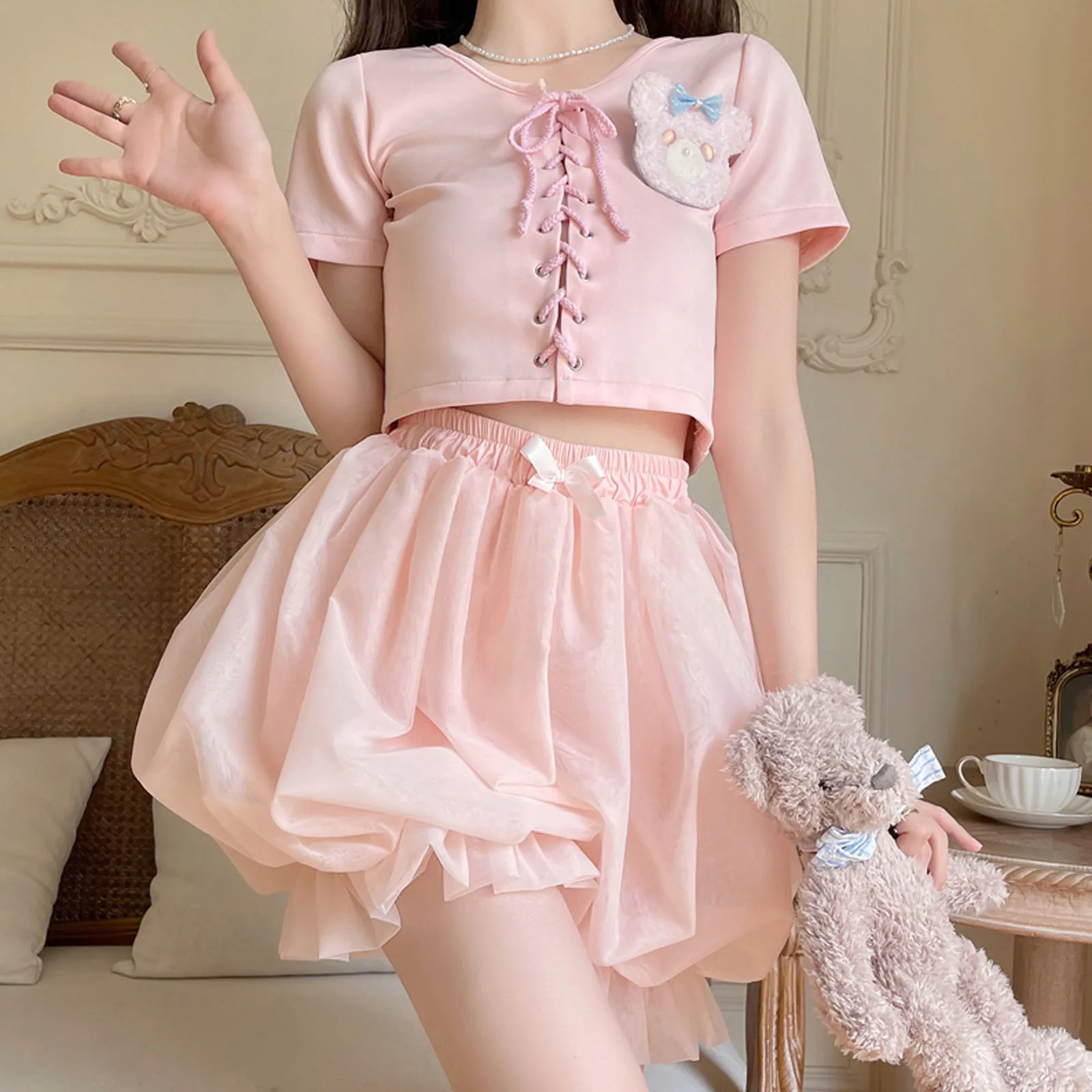 Pantalones cortos bombachos dulces para mujer, pantalones victorianos de Lolita Kawaii con calabaza, pantalones cortos de seguridad japoneses con volantes y lazo JK Harajuku para niñas ﻿