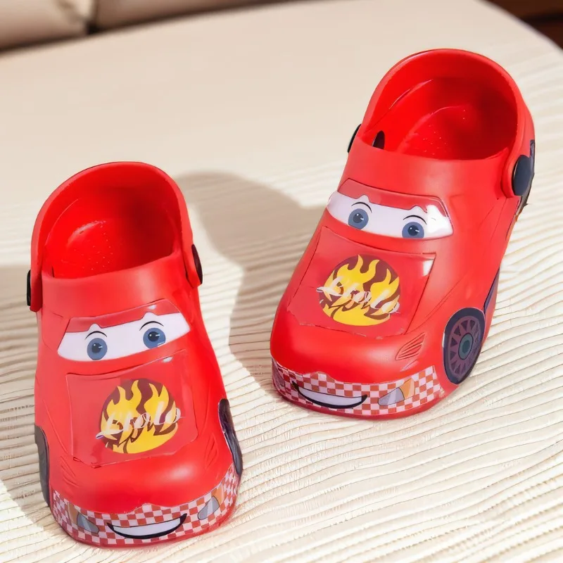 New Lightning McQueen Children\'s Slippers Round Toe Lightweight Cartoon Toy Story Korean Style Beach Shoes Sandals and Slippers