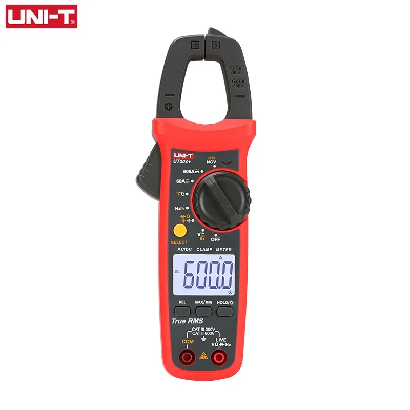 UNI-T Clamp Ammeters UT210 Series Temperature Voltage Tester LCD Digital Current Clamp UT204 Plus AC/DC NCV True Rms Multimeter