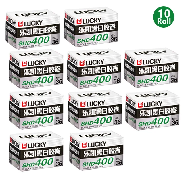 1-10 Rolls CHINA LUCKY 135 Black And White Film SHD400 36 Sheets With DX Code ISO 400 Exposure（Expiration Date: 2027）