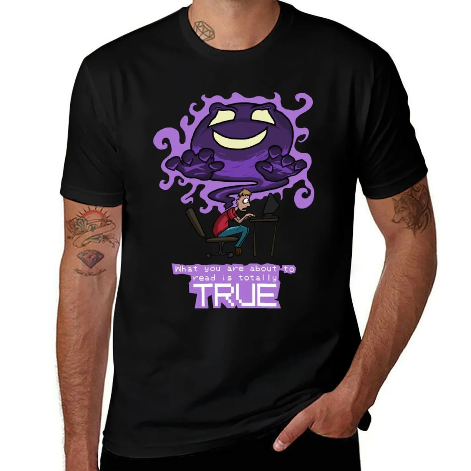 

Creepypasta Ghost (with Text) T-Shirt t shirt custom print t shirt man cotton t shirts for man slim fit T-shirt