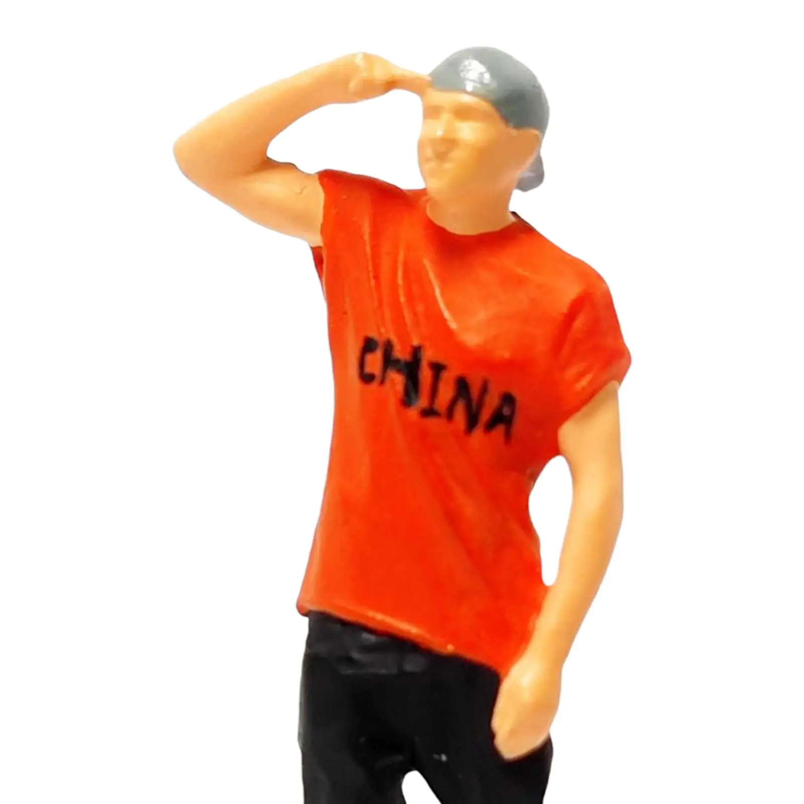 Tiny 1/64 Mannen Figuren S Schaal Hars Pop voor DIY Building Desktop Decor