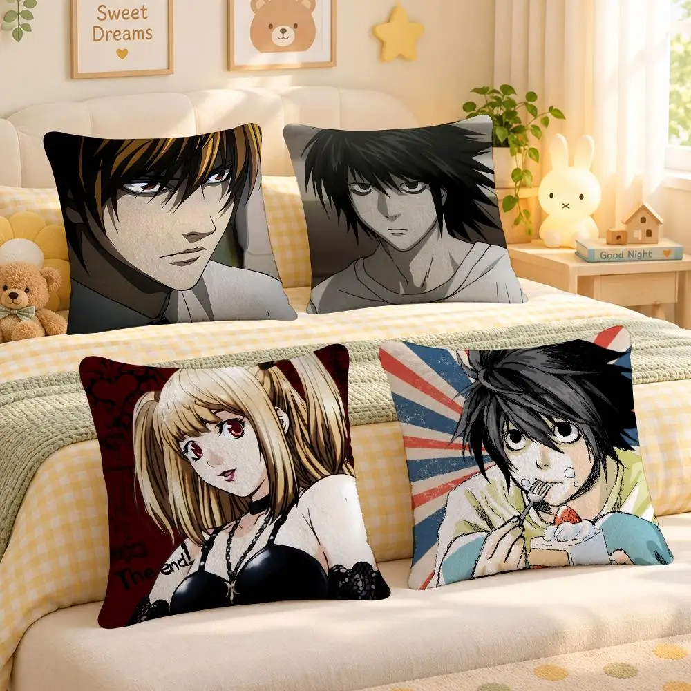 Anime Death Note Dark Manga Cushion Cover Personalized Soft Plush Pillow Living Room Home Sofa Bedroom Office Car Cushion