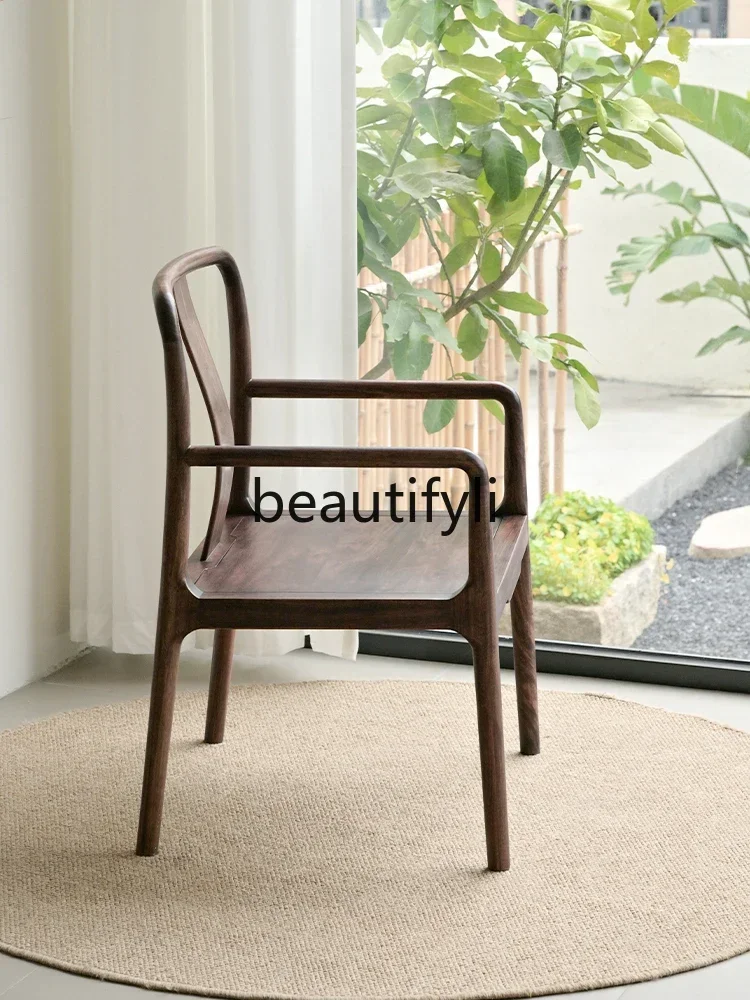 

New Chinese-style solid wood tea chair office, tenon and mortise fully assembled chair, ebony armchair