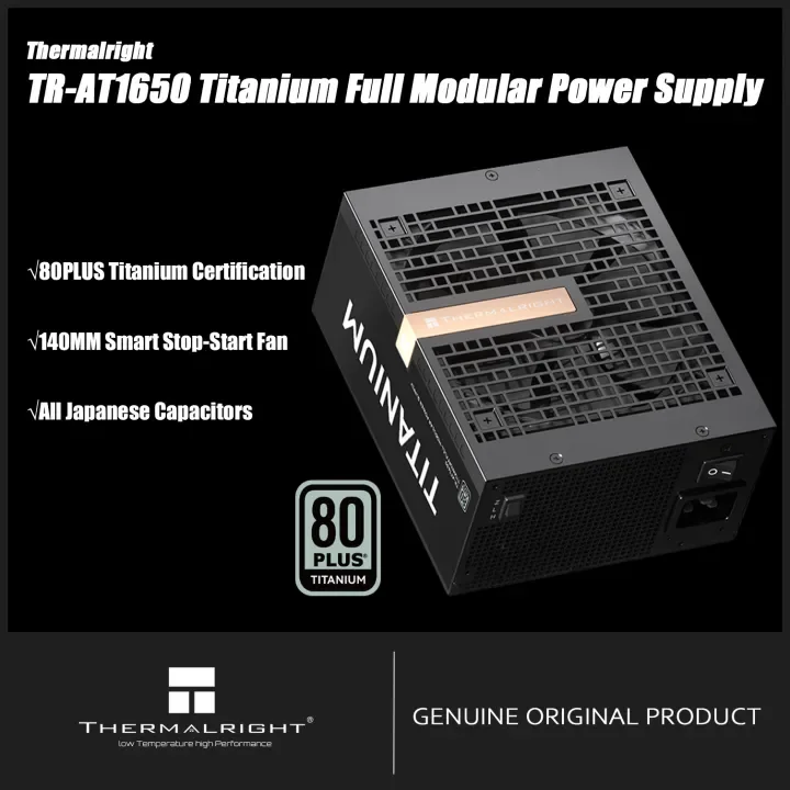 

Thermalright TR-AT1650 Номинальный 1650 Вт 80PLUS Титановый полномодульный источник питания ATX3.1/PCI-e5.1 140 мм Smart Stop-Start Fan