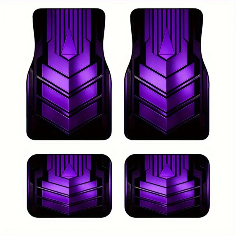 4pcs Creative Mecha Punk Style All-Season Floor Mats, Easy-to-Clean Trendy Mat Set For Cars, Trucks, And SUVs - Perfect Gift
