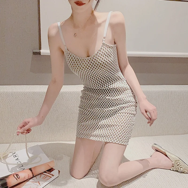 Sexy Hollow out Me Trim Fit Strapl Bodycon Dr Low Waist Polyester ort Skirt No Sve Summer 2023  Color