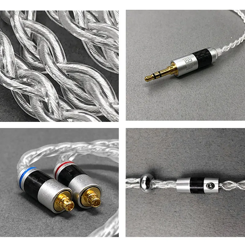 Tiandian-Hifi fone de ouvido cabo, prata pura trançado, cabo de atualização, MMCX, 0.78, A2DC, QDC, TFZ, 3.5, 2.5, 4.4mm, ie900, 99,999%