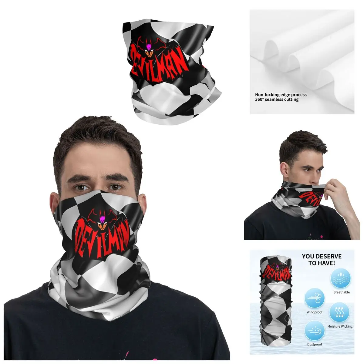 Vigorous Devilman Bandana Neck Gaiter Printed Motor Motocross Face Scarf Running Unisex Adult Winter