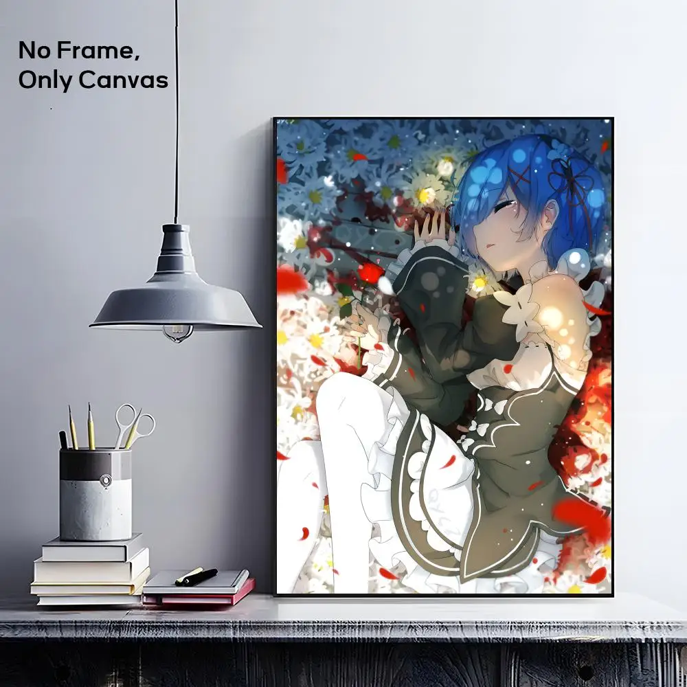 Re Zero Rem Anime Waterproof HD Wall Sticker Self-Adhesive Art Poster Fade Resistant Home Room Decor view 5