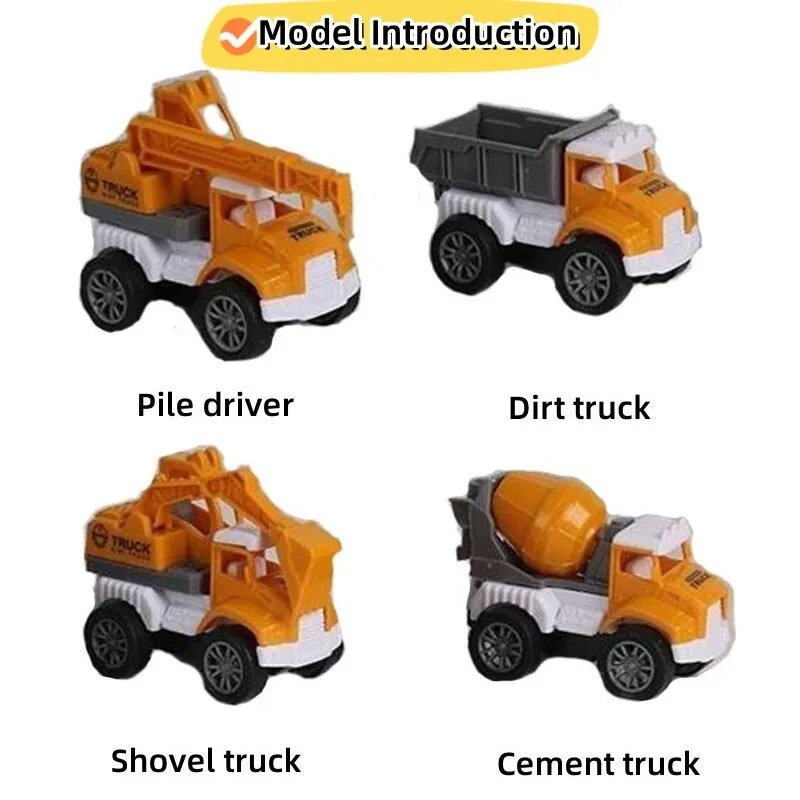 Simulation Model Pull-Back Engineering Vehicle City Builder Drop-Resistant Engineering Vehicle Set Gift Box Boy Gift Set