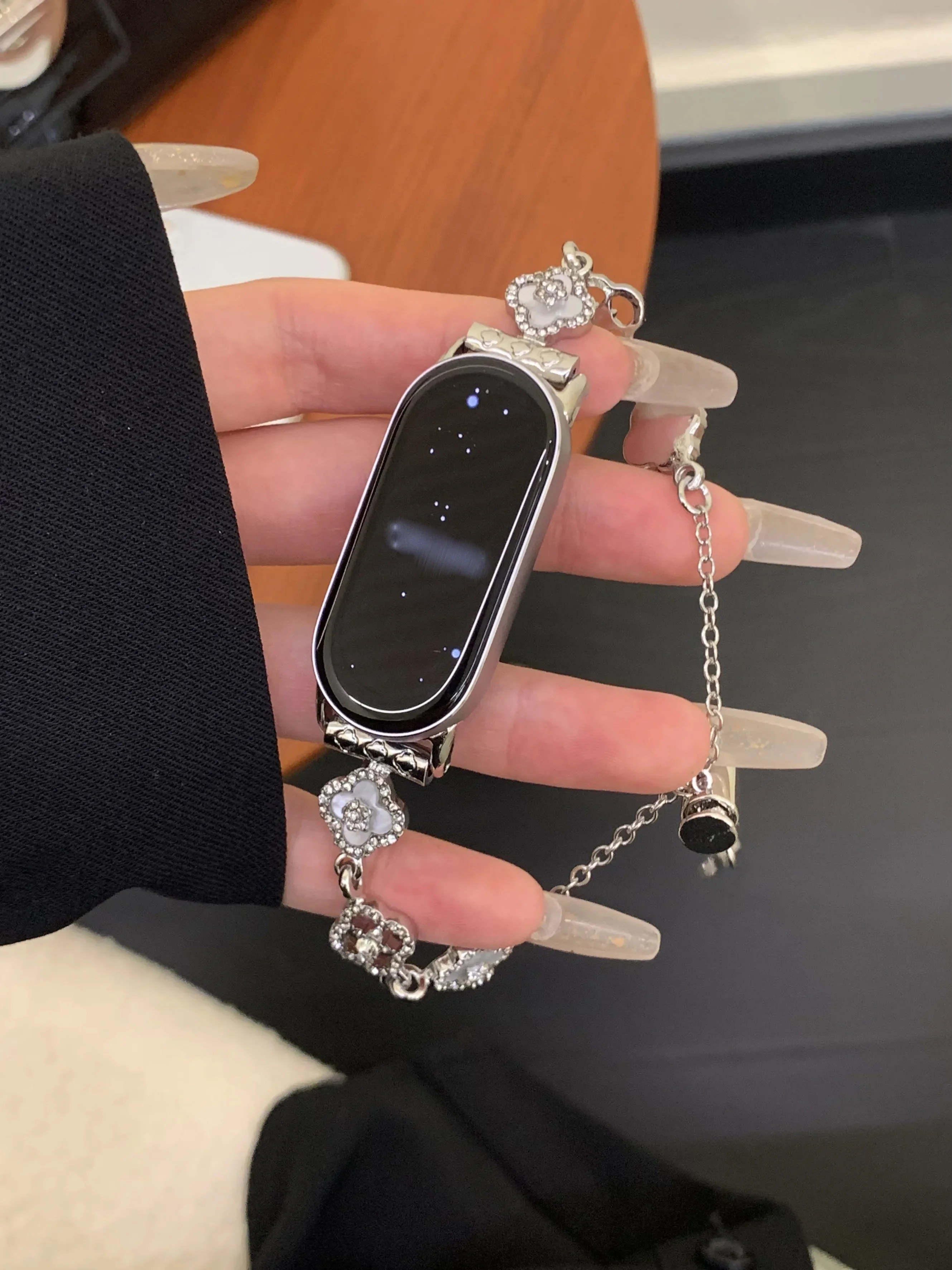 Bling four leaf clover metal For Xiaomi Band 9/8/NFC Xiaomi 8 9 strap