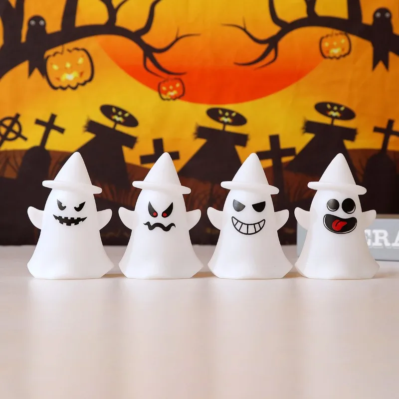 9.7cm/3.82in Halloween Pumpkin Lamp Mischief Maker Night Light Ghost Creative Model Gifts Luminous Toys Bedroom Party Decoration