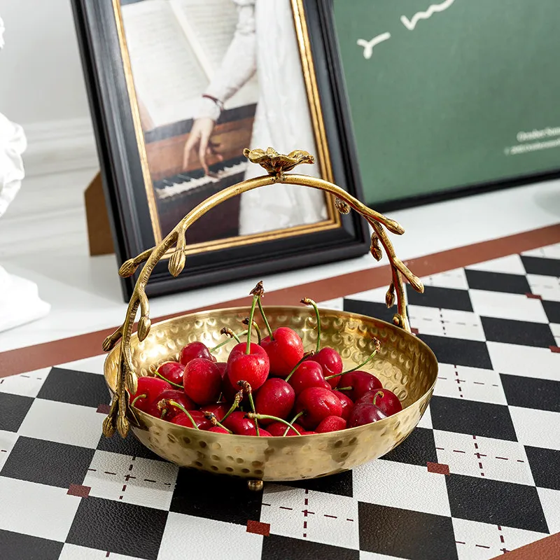Vintage Imported Brass Storage Tray Dried Fruit Snack Candy Tray Multifunctional Snack Tray, Dining Table Decoration Accessories