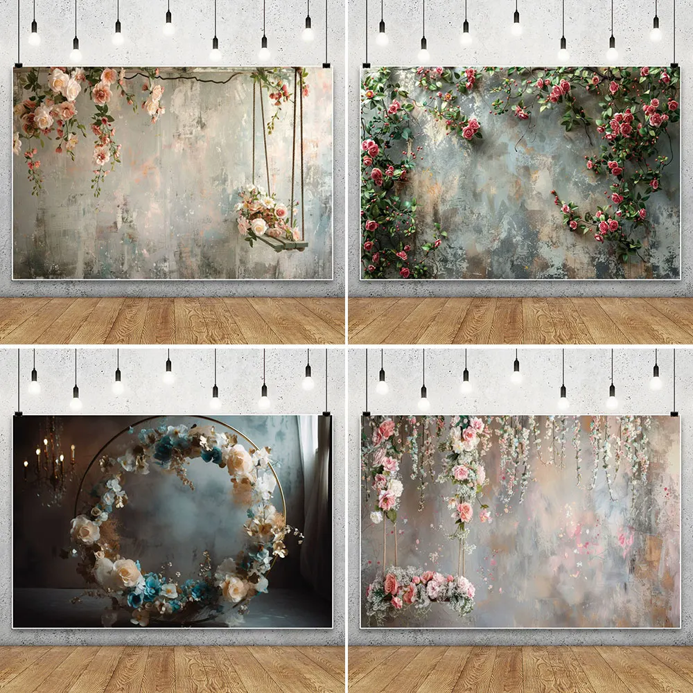 

Baby Shower Birthday Wedding Party Decor Backdrop Spring Garden Flowers Cherry Blossom Wall Photography Background Photo Studio