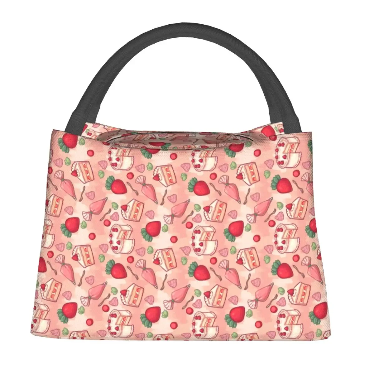 

Fruit Cake Lunch Bag Cartoon School Lunch Box For Child Vintage Print Thermal Lunch Bags Waterproof Cooler Bag