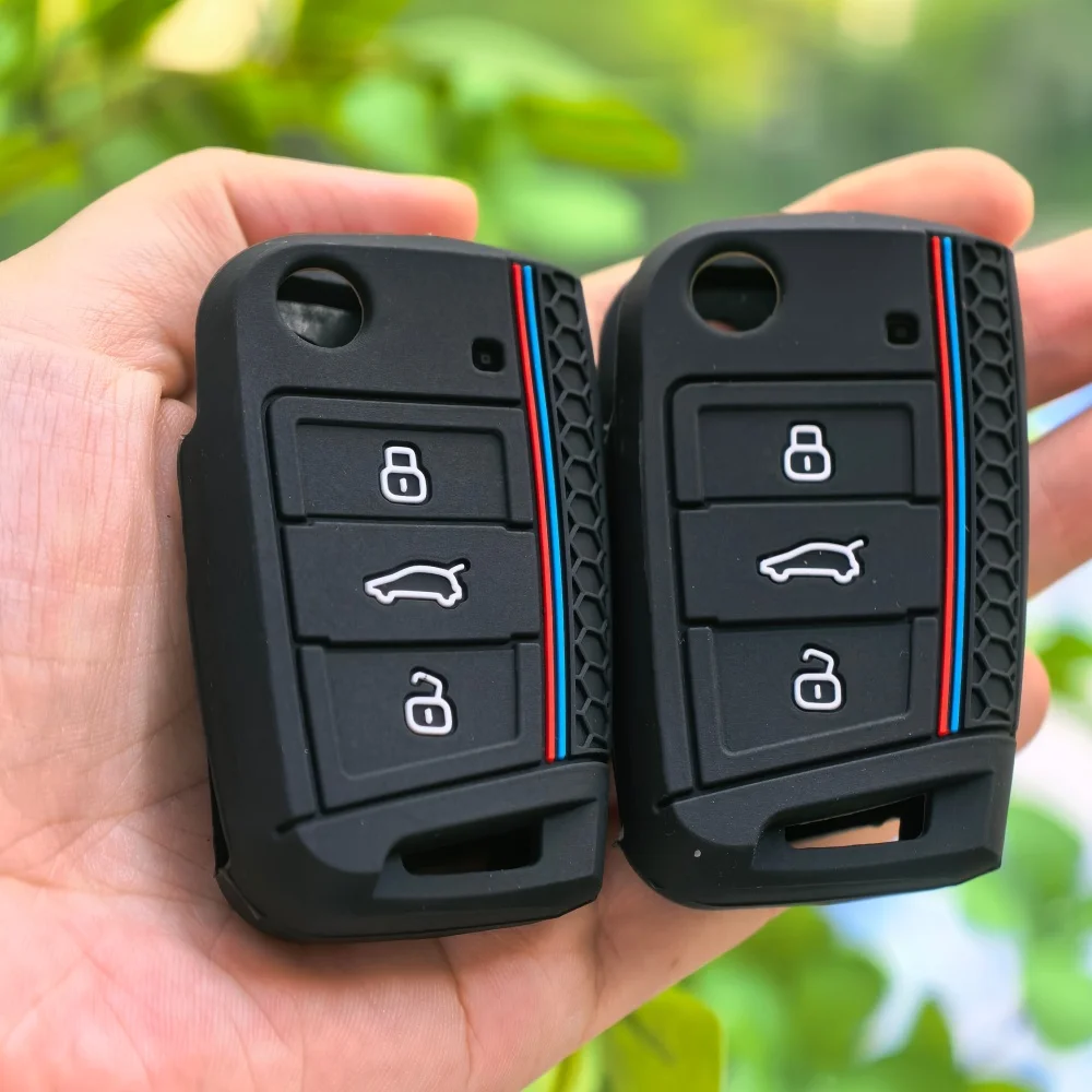 Para VW Golf 7 GTI POLO t-cross Touran Tiguan Skoda Octavia Rapid Kodiaq Fabia Seat Ibiza Leon nueva funda para llave remota de coche Fob