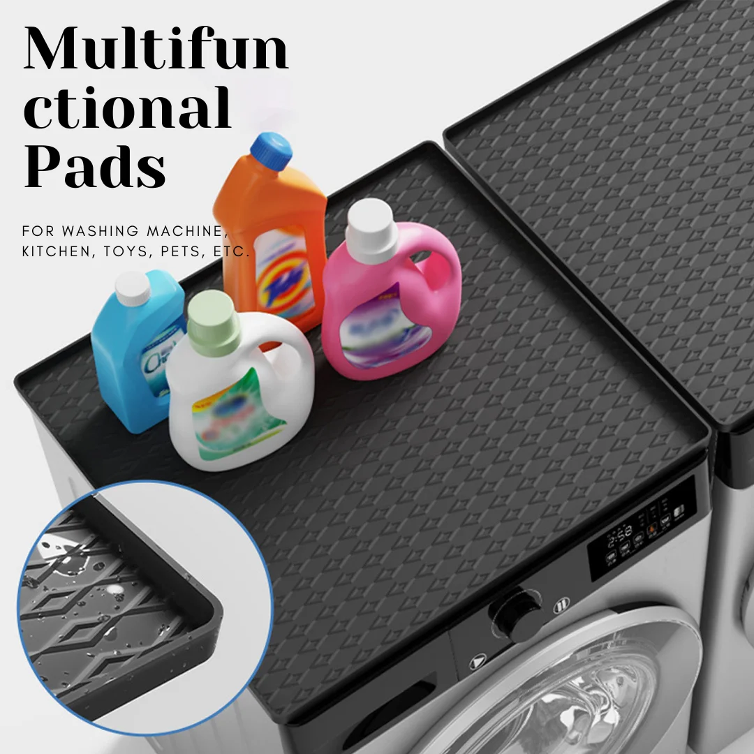 

Multi-Purpose Washer Top Mat Heat-Resistant Silicone Washing Machine Pad Waterproof Dustproof Stain-Resistant Easy to Clean