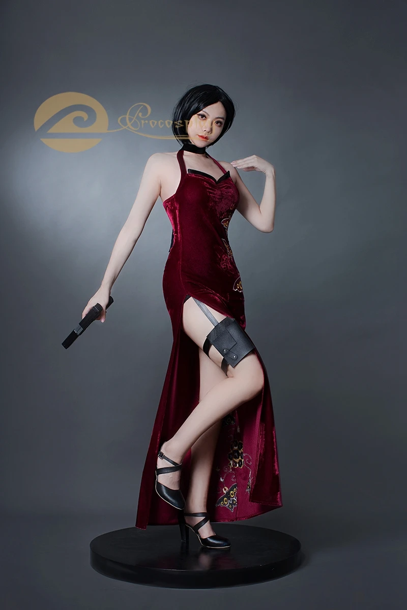 Remake Ada Wong Cosplay Costume Cheongsam Sexy Dress for Women Game New Outfit C08679