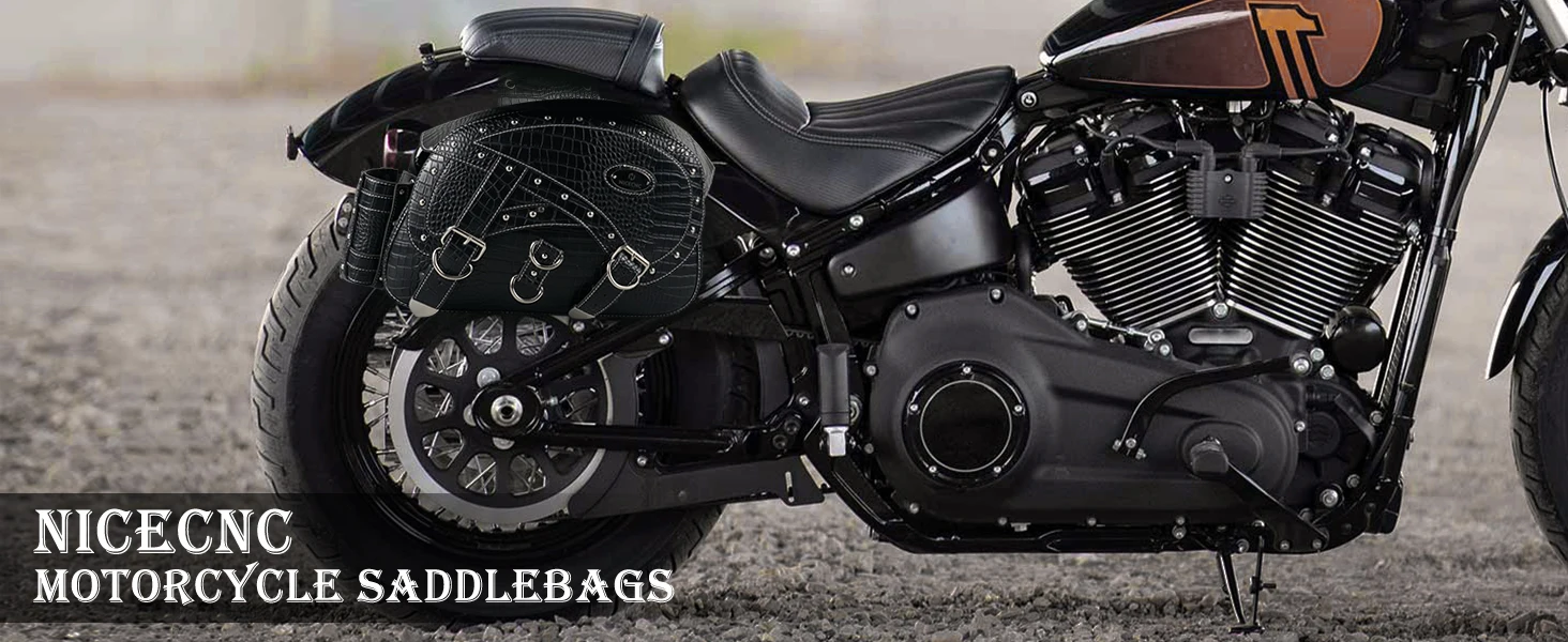 PU-Leder Satteltasche 35L Motorrad Vintage Satteltaschen für Harley Road King Street Glide Sportster Iron 883 Softail Fat Boy Dyna – Detail 2