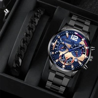 New Watches Fashion Men Stainless Steel Watch Luxury Calendar Quartz Wristwatch Business Watches Man Clock Relogio Masculino
