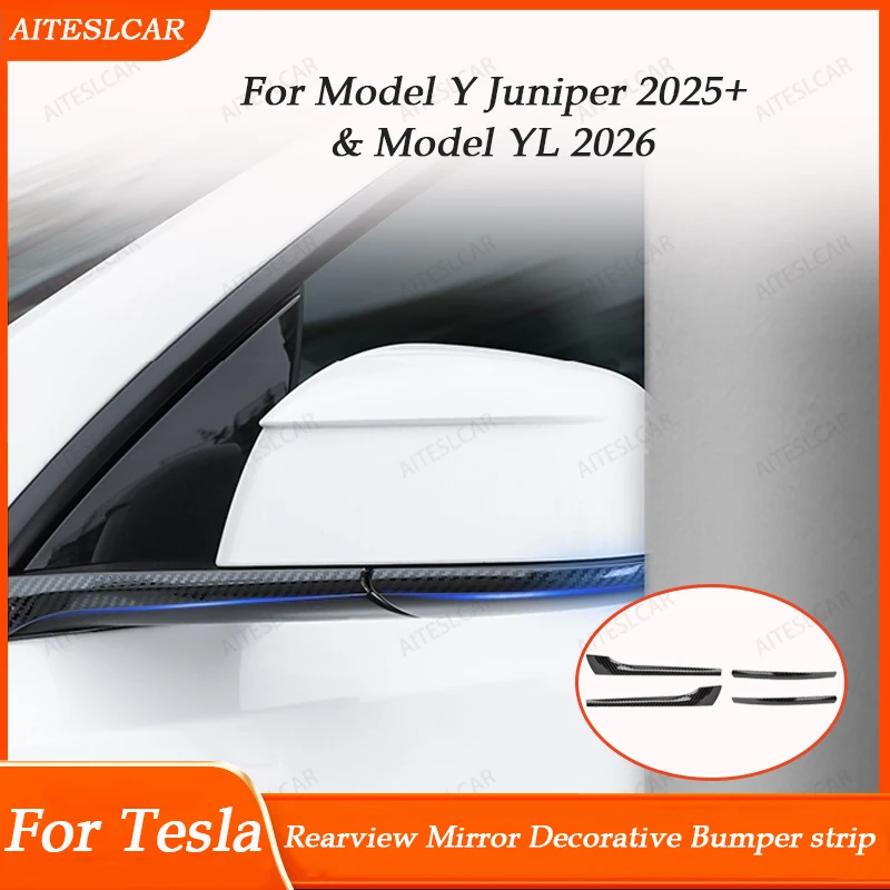 Protetor de Espelho Retrovisor Automotivo para Tesla Model YL 2026 / Y Launch Juniper 2025 2026 - Faixa Anticolisão para Veículos
