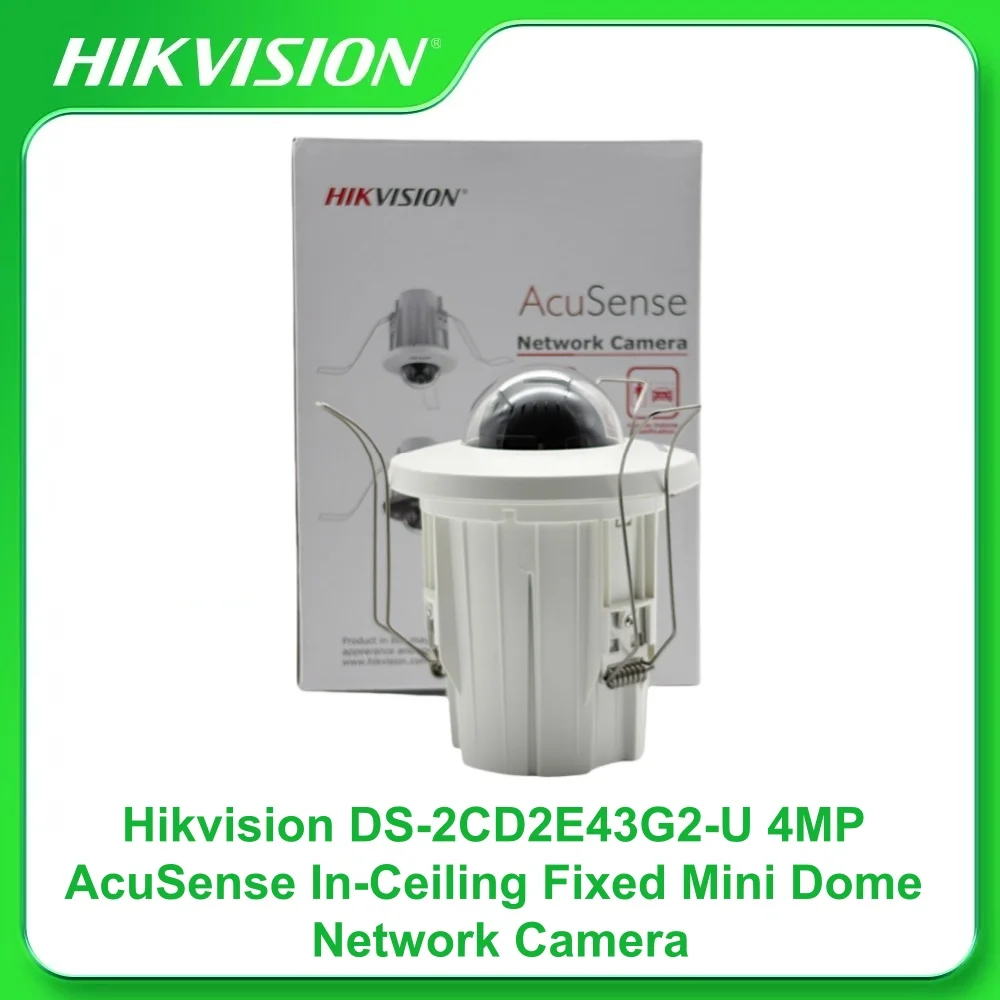 Hikvision DS-2CD2E43G2-U 4MP AcuSense In-Ceiling Fixed Mini Dome Network Camera H.265+ Built-in Microphone Memory Card Slot