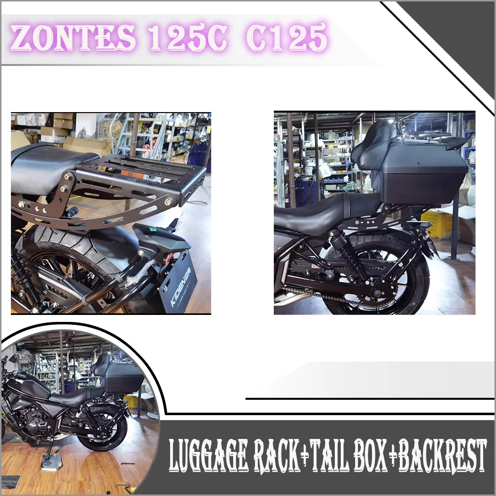 

Motorcycle For ZONTES 125C C125 Accessories, Backrest, Rear Seat Trunk, Luggage Rack