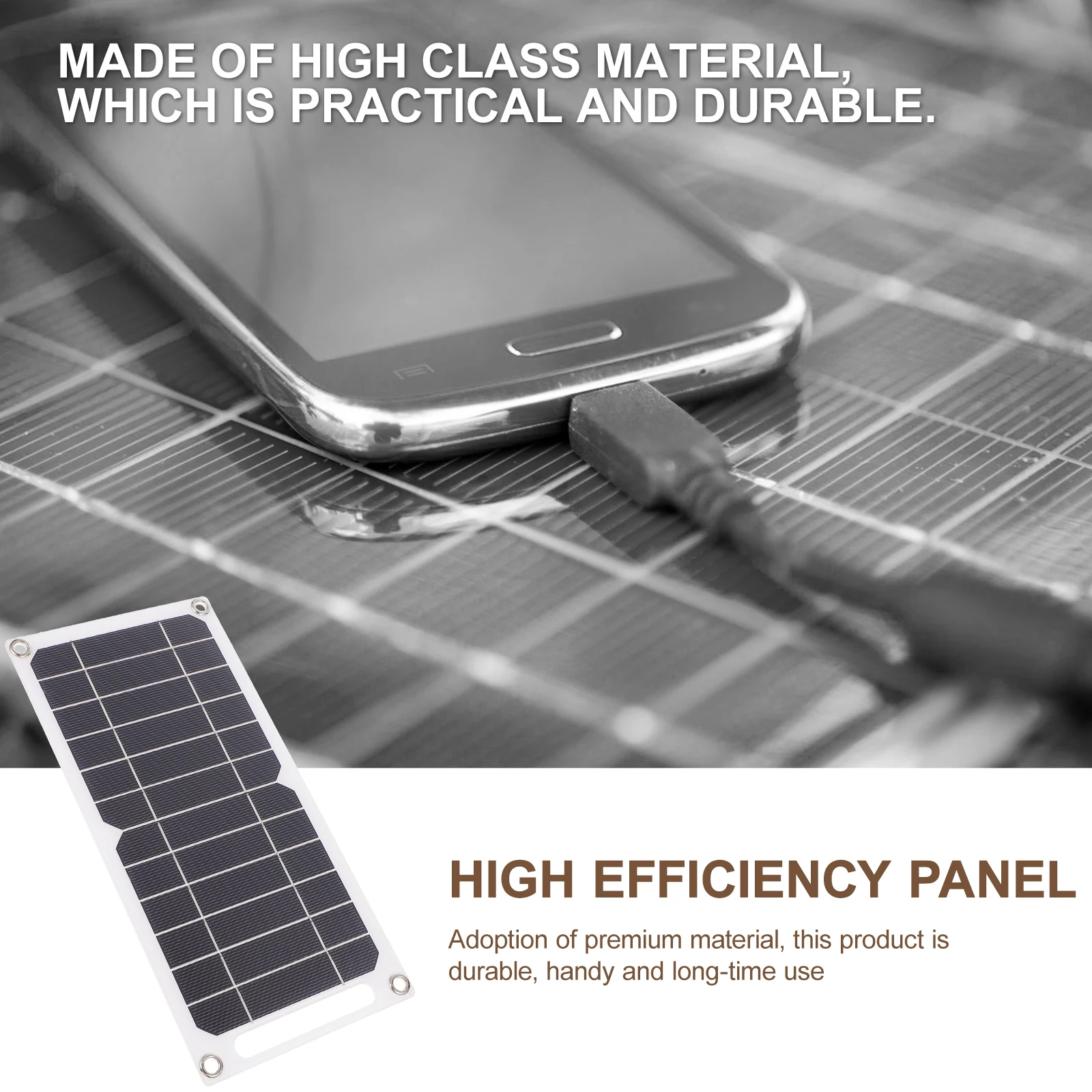 

Solar Panel 5V6W Single Crystal High Efficiency Portable Charging Backpack for Phone Foldable Lightweight Outdoor Activities